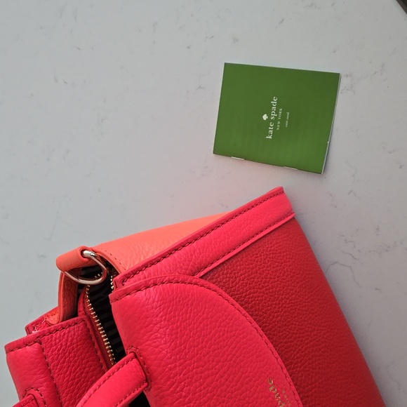 Never used KATE SPADE bag leather purse detachable adjustable strap tri-color - Picture 14 of 14